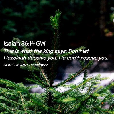 Picture 02 - Isaiah 36:14 GW - This is what the king says: Don’t let Hezekiah - Bible Verse Picture