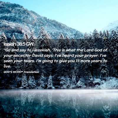 Picture 02 - Isaiah 38:5 GW - “Go and say to Hezekiah, ‘This is what the - Bible Verse Picture