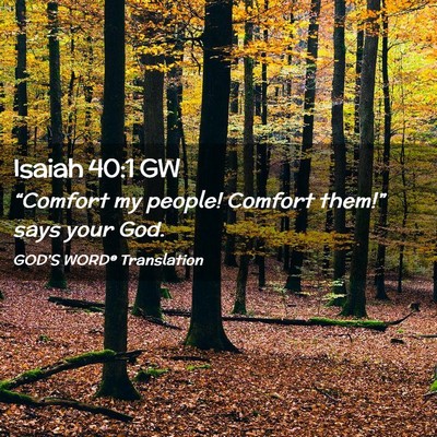 Picture 02 - Isaiah 40:1 GW - “Comfort my people! Comfort them!” says your - Bible Verse Picture