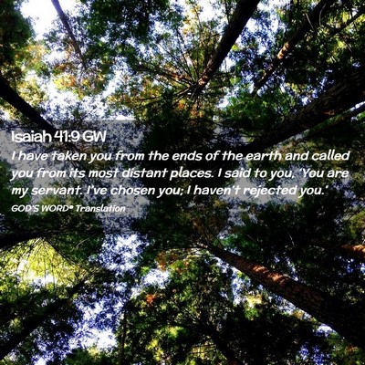 Picture 02 - Isaiah 41:9 GW - I have taken you from the ends of the earth and - Bible Verse Picture