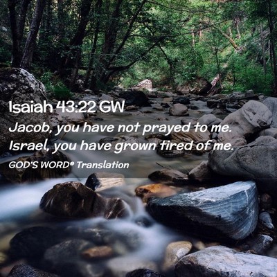 Picture 02 - Isaiah 43:22 GW - Jacob, you have not prayed to me. Israel, you - Bible Verse Picture