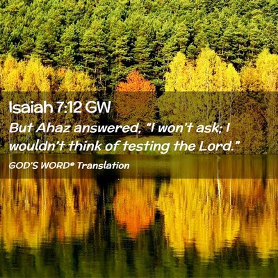 Picture 02 - Isaiah 7:12 GW - But Ahaz answered, “I won’t ask; I wouldn’t - Bible Verse Picture