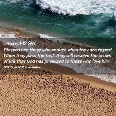 Picture 02 - James 1:12 GW - Blessed are those who endure when they are - Bible Verse Picture