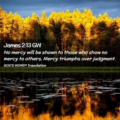 Picture 02 - James 2:13 GW - No mercy will be shown to those who show no mercy - Bible Verse Picture