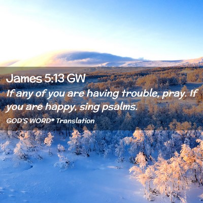 Picture 02 - James 5:13 GW - If any of you are having trouble, pray. If you - Bible Verse Picture