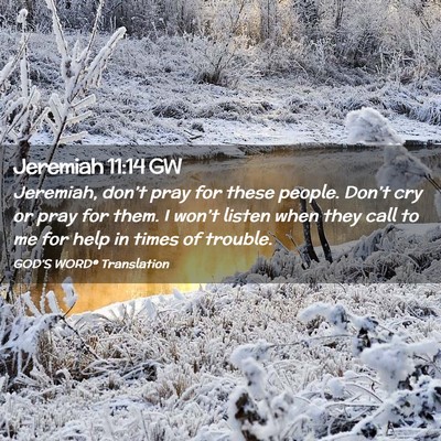 Picture 02 - Jeremiah 11:14 GW - Jeremiah, don’t pray for these people. Don’t - Bible Verse Picture