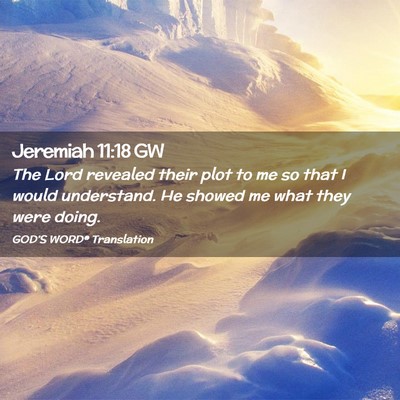 Picture 02 - Jeremiah 11:18 GW - The Lord revealed their plot to me so that I - Bible Verse Picture