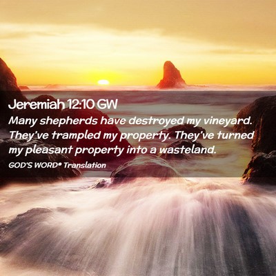Picture 02 - Jeremiah 12:10 GW - Many shepherds have destroyed my vineyard. - Bible Verse Picture