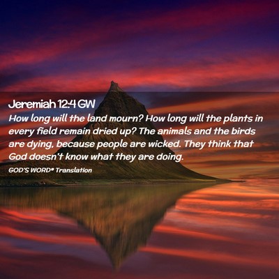 Picture 02 - Jeremiah 12:4 GW - How long will the land mourn? How long will the - Bible Verse Picture