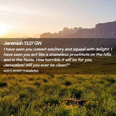 Picture 02 - Jeremiah 13:27 GW - I have seen you commit adultery and squeal with - Bible Verse Picture