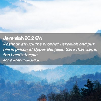 Picture 02 - Jeremiah 20:2 GW - Pashhur struck the prophet Jeremiah and put him - Bible Verse Picture