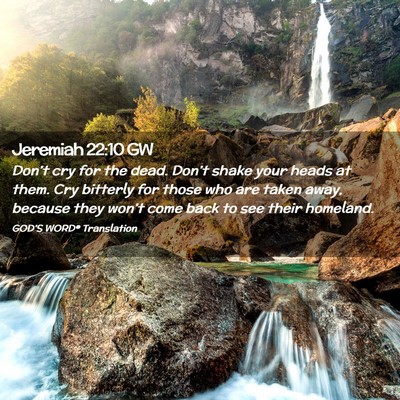 Picture 02 - Jeremiah 22:10 GW - Don’t cry for the dead. Don’t shake your - Bible Verse Picture