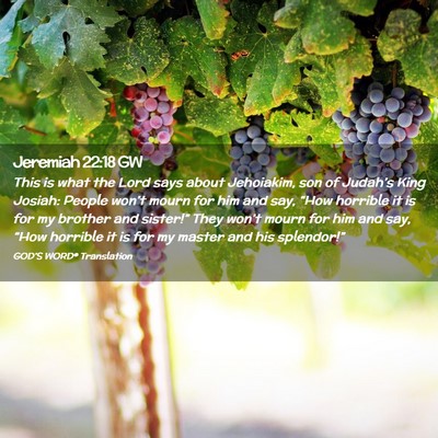 Picture 02 - Jeremiah 22:18 GW - This is what the Lord says about Jehoiakim, son - Bible Verse Picture