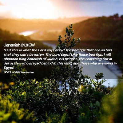 Picture 02 - Jeremiah 24:8 GW - “But this is what the Lord says about the bad - Bible Verse Picture