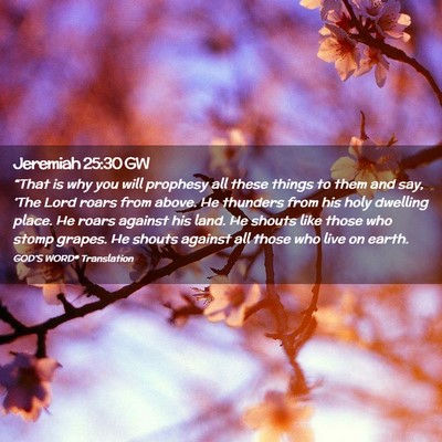 Picture 02 - Jeremiah 25:30 GW - “That is why you will prophesy all these things - Bible Verse Picture
