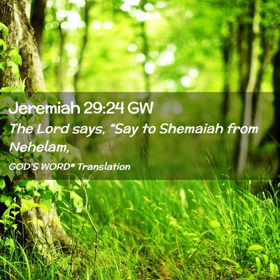 Picture 02 - Jeremiah 29:24 GW - The Lord says, “Say to Shemaiah from - Bible Verse Picture