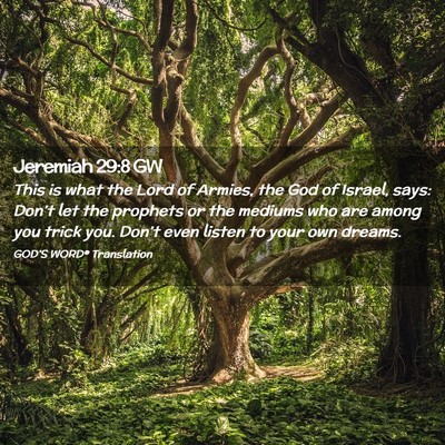 Picture 02 - Jeremiah 29:8 GW - This is what the Lord of Armies, the God of - Bible Verse Picture