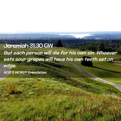 Picture 02 - Jeremiah 31:30 GW - But each person will die for his own sin. Whoever - Bible Verse Picture