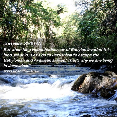 Picture 02 - Jeremiah 35:11 GW - But when King Nebuchadnezzar of Babylon invaded - Bible Verse Picture