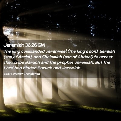 Picture 02 - Jeremiah 36:26 GW - The king commanded Jerahmeel (the king’s son), - Bible Verse Picture
