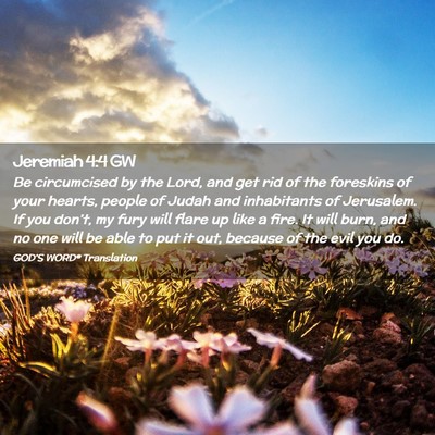 Picture 02 - Jeremiah 4:4 GW - Be circumcised by the Lord, and get rid of the - Bible Verse Picture