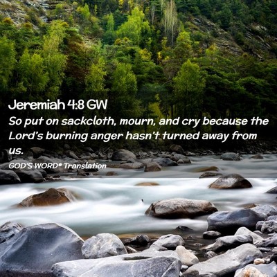 Picture 02 - Jeremiah 4:8 GW - So put on sackcloth, mourn, and cry because the - Bible Verse Picture