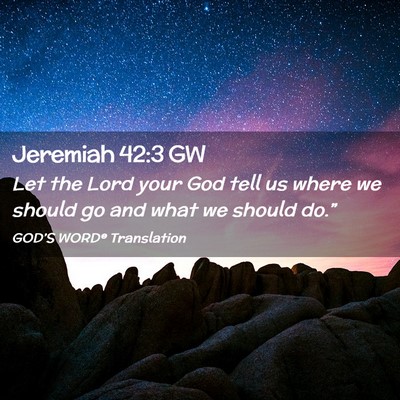 Picture 02 - Jeremiah 42:3 GW - Let the Lord your God tell us where we should go - Bible Verse Picture