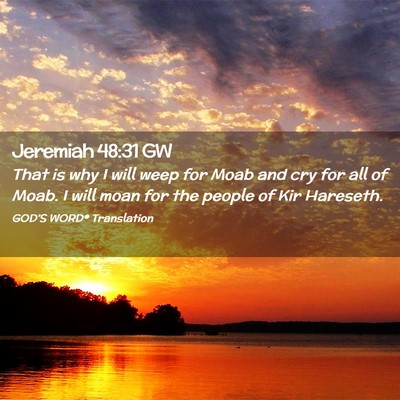 Picture 02 - Jeremiah 48:31 GW - That is why I will weep for Moab and cry for all - Bible Verse Picture