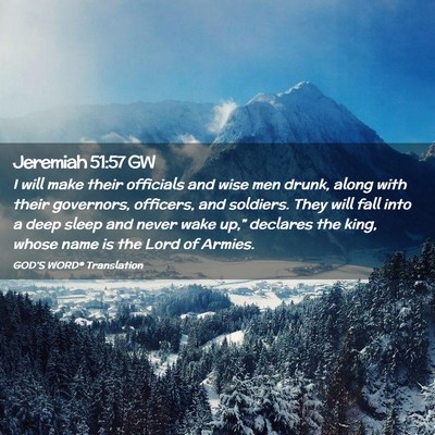 Picture 02 - Jeremiah 51:57 GW - I will make their officials and wise men drunk, - Bible Verse Picture