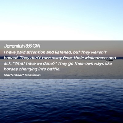 Picture 02 - Jeremiah 8:6 GW - I have paid attention and listened, but they - Bible Verse Picture