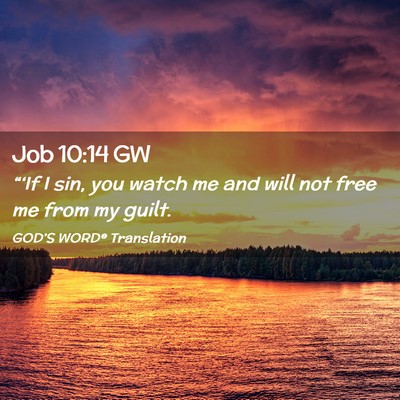 Picture 02 - Job 10:14 GW - “‘If I sin, you watch me and will not free me - Bible Verse Picture
