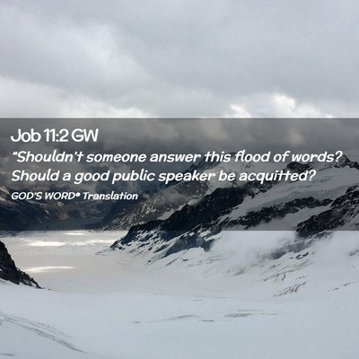 Picture 02 - Job 11:2 GW - “Shouldn’t someone answer this flood of - Bible Verse Picture