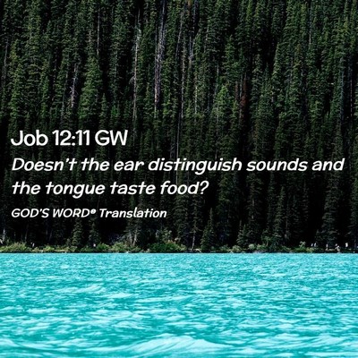 Picture 02 - Job 12:11 GW - Doesn’t the ear distinguish sounds and the - Bible Verse Picture