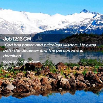 Picture 02 - Job 12:16 GW - “God has power and priceless wisdom. He owns - Bible Verse Picture