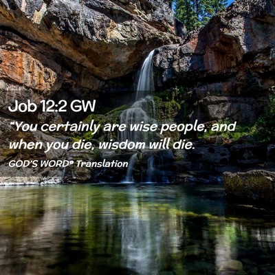 Picture 02 - Job 12:2 GW - “You certainly are wise people, and when you - Bible Verse Picture