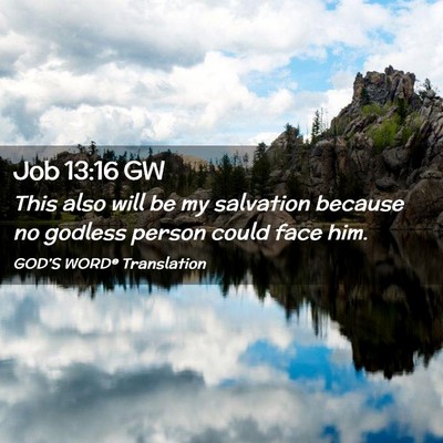 Picture 02 - Job 13:16 GW - This also will be my salvation because no godless - Bible Verse Picture
