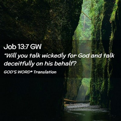 Picture 02 - Job 13:7 GW - “Will you talk wickedly for God and talk - Bible Verse Picture