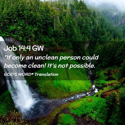 Picture 02 - Job 14:4 GW - “If only an unclean person could become clean! - Bible Verse Picture