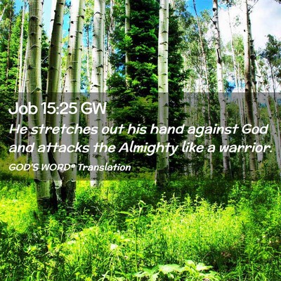 Picture 02 - Job 15:25 GW - He stretches out his hand against God and attacks - Bible Verse Picture