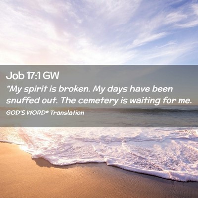 Picture 02 - Job 17:1 GW - “My spirit is broken. My days have been snuffed - Bible Verse Picture