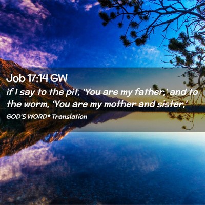 Picture 02 - Job 17:14 GW - if I say to the pit, ‘You are my father,’ and - Bible Verse Picture