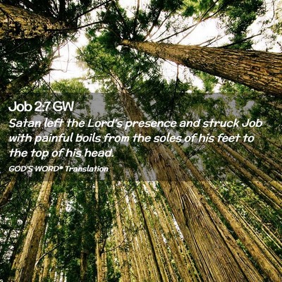 Picture 02 - Job 2:7 GW - Satan left the Lord’s presence and struck Job - Bible Verse Picture