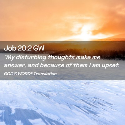 Picture 02 - Job 20:2 GW - “My disturbing thoughts make me answer, and - Bible Verse Picture
