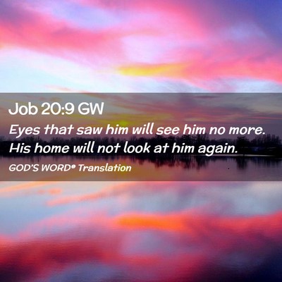 Picture 02 - Job 20:9 GW - Eyes that saw him will see him no more. His home - Bible Verse Picture