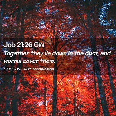 Picture 02 - Job 21:26 GW - Together they lie down in the dust, and worms - Bible Verse Picture