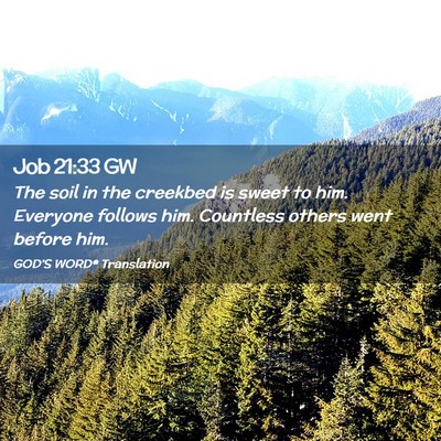 Picture 02 - Job 21:33 GW - The soil in the creekbed is sweet to him. - Bible Verse Picture