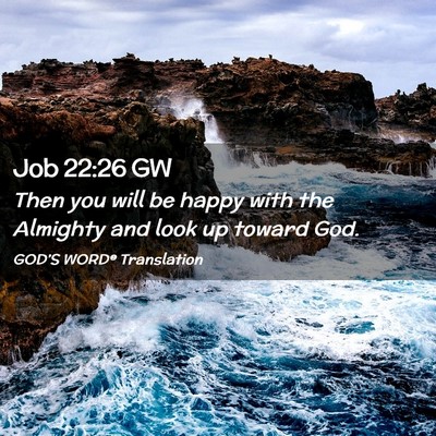 Picture 02 - Job 22:26 GW - Then you will be happy with the Almighty and look - Bible Verse Picture