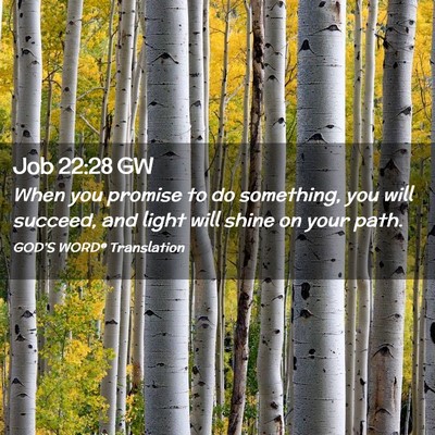 Picture 02 - Job 22:28 GW - When you promise to do something, you will - Bible Verse Picture