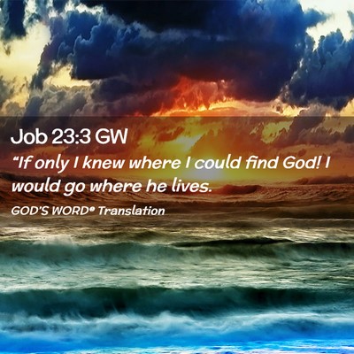 Picture 02 - Job 23:3 GW - “If only I knew where I could find God! I would - Bible Verse Picture