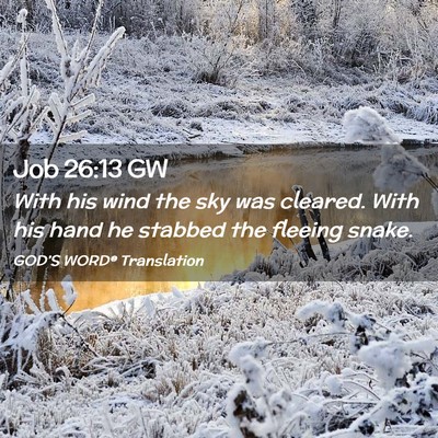 Picture 02 - Job 26:13 GW - With his wind the sky was cleared. With his hand - Bible Verse Picture
